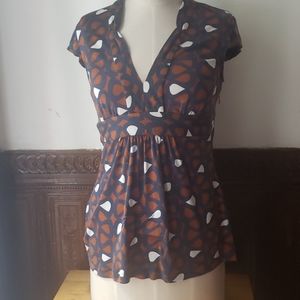 TRINA TURK Silk Geometric Tunic size 4